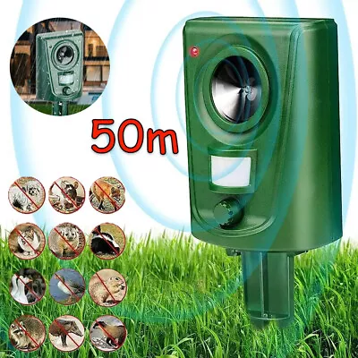 Ultrasonic Cat Dog Fox Pest Motion Sensor Repeller Scarer Deterrent Repellent UK • £10.44