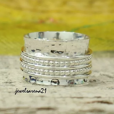 £8.36 • Buy Spinner Ring 925 Sterling Silver Ring Spin Meditation Ring  Anxiety Ring BFC38