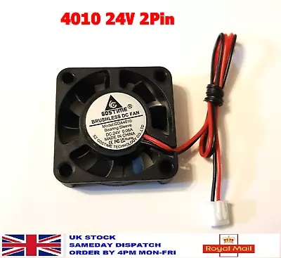 £5.99 • Buy 24v 4010 DC 2Pin Brushless PC Printer Cooling Fan 40x40x10mm 4cm UK