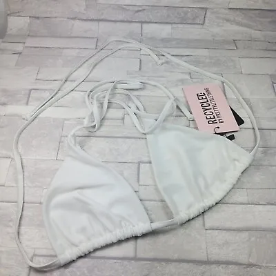 Ladies PRETTYLITTLETHING  Micro Mini Bikini Top White Size 10 UK BNWT • £12.85