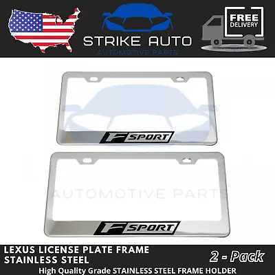 2x Stainless Steel Chrome License Plate Frame Holder New Fits For LEXUS F SPORT • $22.99