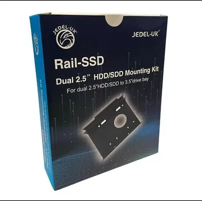 SSD RAIL Dual 2.5  To 3.5  SSD To HDD Adaptor Hard Drive Bay Mount Bracket Kit • £5.46