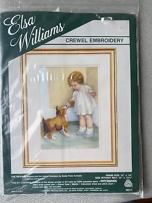 Elsa Williams Crewel Embroidery Kit-The Reward-00317-NEW-Girl & Puppy-Gutmann • $15