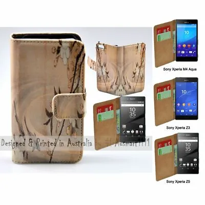 For Sony Xperia Series Japan Old Script Print Wallet Mobile Phone Case Cover • $13.98