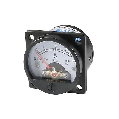 Class 2.5 Accuracy AC 0-10A Round Analog Panel Meter Ammeter Black • £7.42