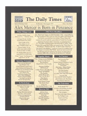 £8.50 • Buy Personalised 60th Birthday Gift - Day You Were Born 1963 Newspaper For Man Woman