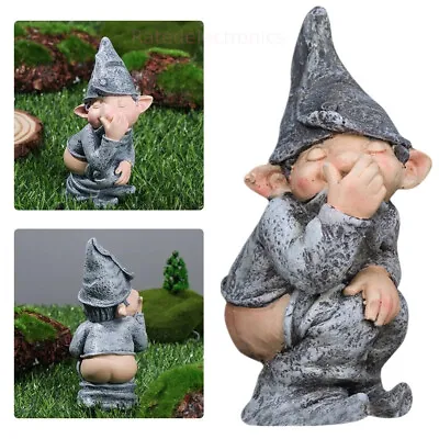 Pooping Garden Gnome Naughty Ornament Funny Home Miniature Statue Resin Dwarf US • $8