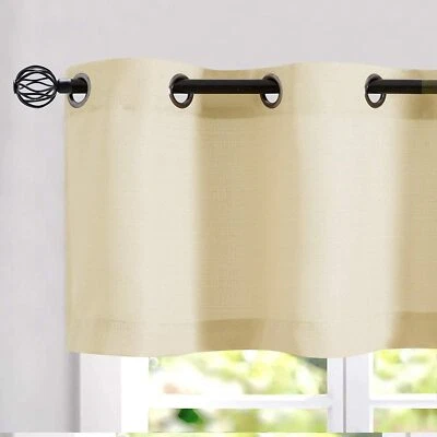 $14.44 • Buy Kitchen Valance Grommet Curtains 16  Weave Textured Half Window Curtain 1 Panel