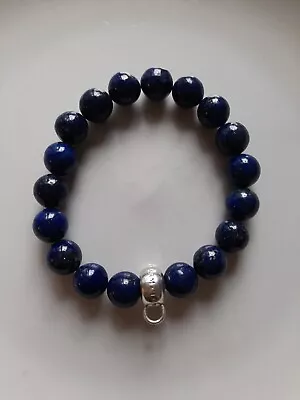 Thomas Sabo Club 925 Blue Lapis Lazuli Bead Charm Bracelet Carrier 15cm Small • £28
