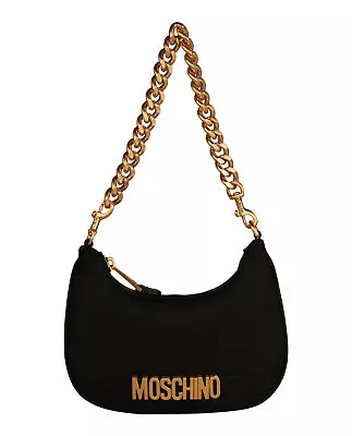 Moschino Womens Logo Plaque Nylon Shoulder Bag • $229.99
