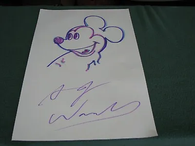 Incredible Mickey Mouse Drawing / Sketch SIGNED ANDY WARHOL Guaranteed Authentic • $1799.99