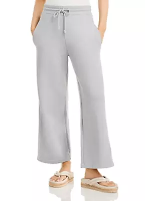 Vince Cropped Wide Leg Lounge Pants Womens XSmall Fog Fleece Elastic Waistband • $34.74