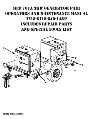 Mep 701A 3Kw Generator Pair Operators And Maintenance Manual Tm 5-6115-640-... • $26.03