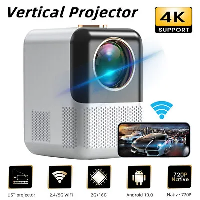 Mini Portable Smart Projector 4K HD 8000LM Android WIFI Bluetooth Home Theater • $153.99