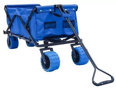 Collapsible Beach Cart Folding Wagon Utility Shopping Cart Outdoor Garden Cart • $98.95