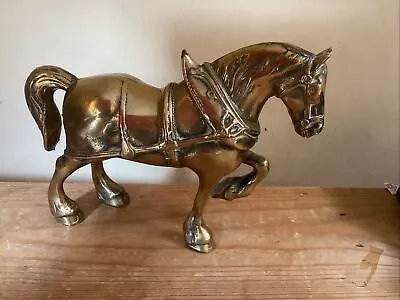 £30 • Buy Vintage Large Solid Brass Shire Horse .weighs 2.5kg.