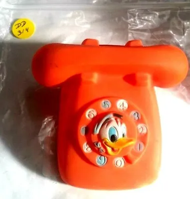 Vintage DANARA DONALD DUCK/DISNEY 1960's Rubber Squeeze/Squeak Phone (DD-314) • $19.95