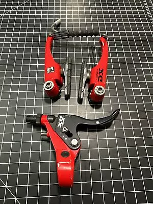 $96 • Buy Shimano DX Brake Set Red Lever Caliper BR-M600 BL-M601 V-Brake Mid School BMX A1