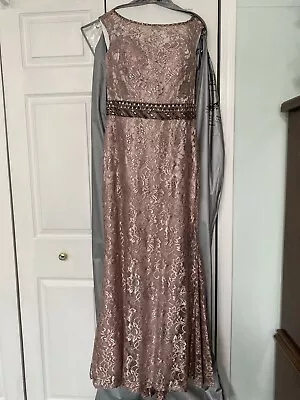 Montage By Mon Cheri  Mother Of The Bride  Mauve Champagne Evening Gown Size 12 • $275