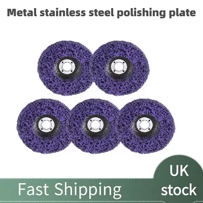 5pcs 100mm Poly Strip Disc Wheels Paint Rust Removal Clean Angle Grinder Discs • £10.99