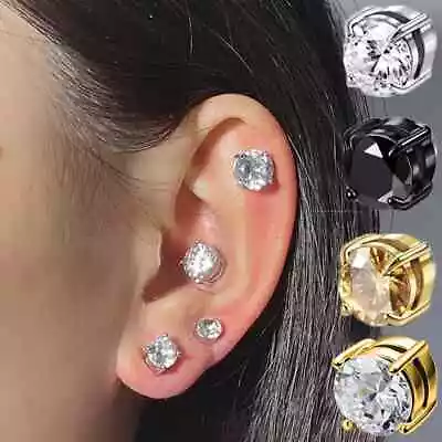 Fashion Crystal Magnetic Clip Ear Stud Non Piercing Earrings Fake Earring Gift • $4.99