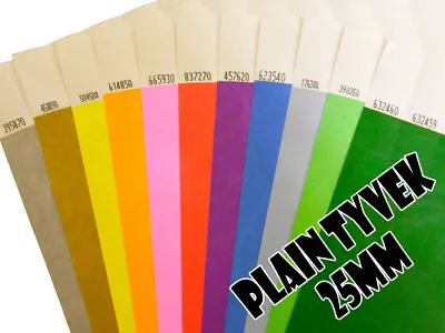 £13.50 • Buy 500 (25mm) Plain Tyvek Wristbands For Festivals, Events, Parties, Security