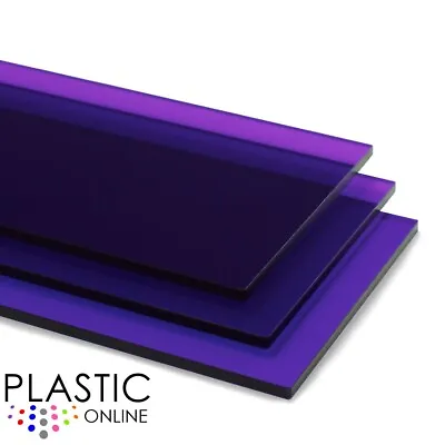 Purple Tint Perspex Acrylic Sheet Colour Plastic Panel Material Cut To Size • £0.99