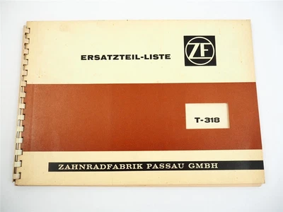 $84.40 • Buy ZF T318 Tug Engine Transmission Operation Maintenance Spare Parts List 1972