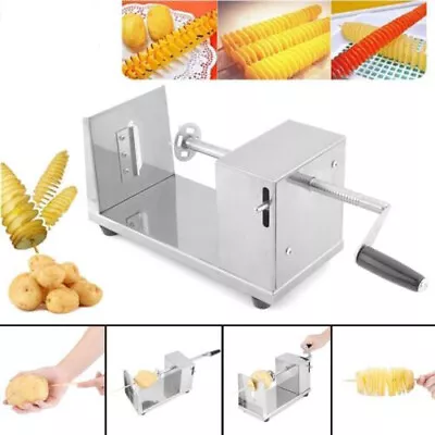 Spiral Potato Slicer Chipper Potatoes Chip Cutter Machine Tornado Kitchen Tool  • £14.59