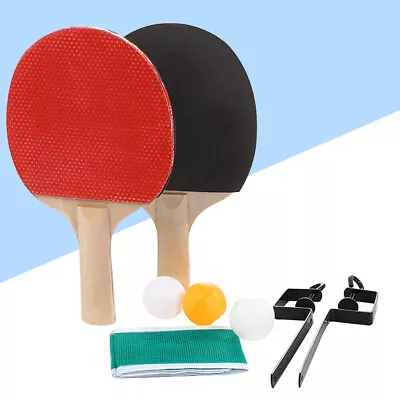 Table Tennis Racket Set Tabletop Tennis Set Portable Sports Table Tennis Net • £13.28