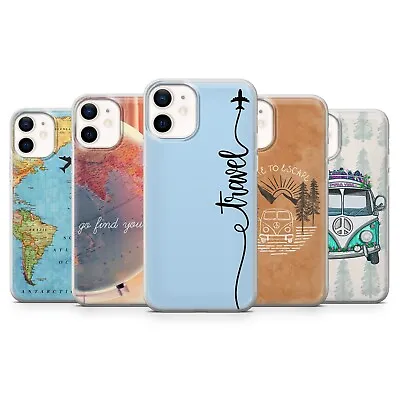 Travel Plane World Map Phone Case Van Cover For IPhone 15 14 13 12 11 XR X 8 • £11.99