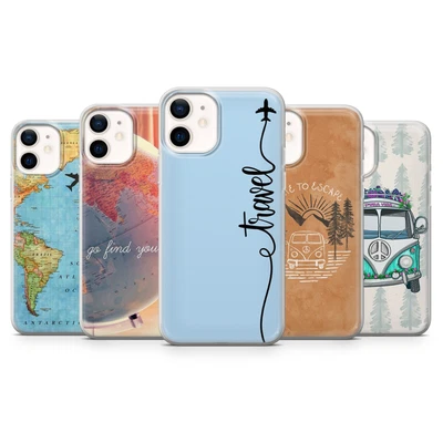 Travel Plane World Map Phone Case Van Cover For IPhone 15 14 13 12 11 XR X 8 • £11.99