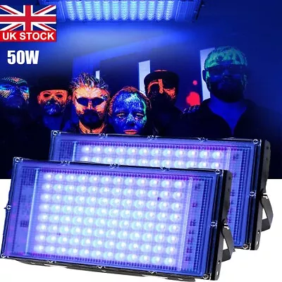 50W LED UV Stage Blacklight Ultraviolet Flood Effect Light For Disco Party IP66 • £11.99