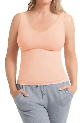 Amoena Kitty Top Pocketed Mastectomy Camisole Built-in Bra Support Size S 44736 • $45
