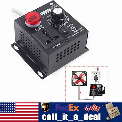 4000W AC 110V-220V Variable Voltage Regulator Speed Motor Dimmer Controller USA • $19.01