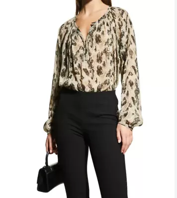 BNWT Rag & Bone Yuni Snake Print Blouse Top Shirt M Ivory Floating Keyhole • £30