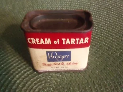 Vintage Kroger Cream Of Tartar 1 1/4 Oz Spice Tin Has Some In It 1.2 Oz Gross  • $14