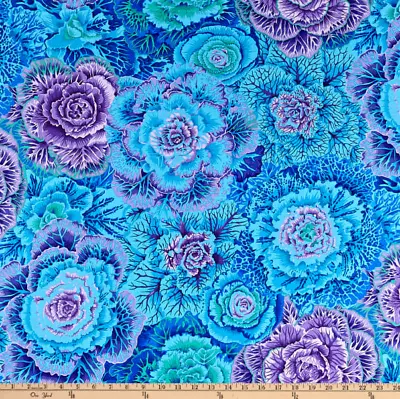 Kaffe Fassett Collective Brassica Blue Cotton Quilting Craft Fabric  • £10.99