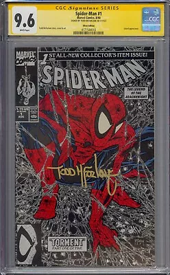 Spider-man #1 Cgc 9.6 Ss Signed Todd Mcfarlane Silver Edition White Pages 4018 • $239.99