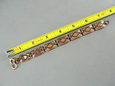 Solid Copper 7 Panel Bracelet Soutwestern Native American Design Vintage Jewelry • $34.90