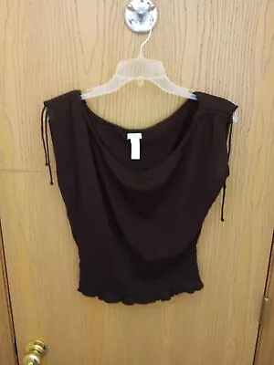 VTG XOXO Brown Crop Sleeveless Shirt SZ Medium • $6.80