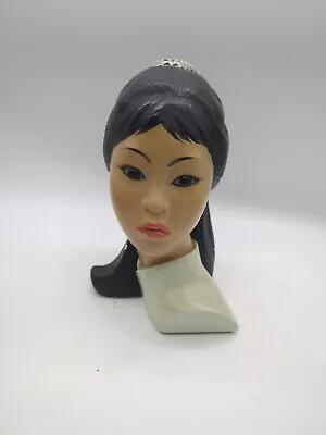 ASIAN WOMAN 10  Tall Chalkware Bust Marwal Ind Inc By Brower 1965 • $34.99