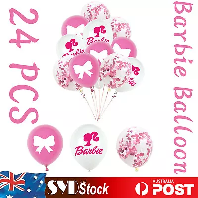 24PCS Balloons Set Birthday Pink Girls Party Decoration Supply FOR Barbie Latex • $8.99
