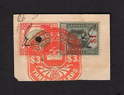 Straits Settlements KGV $1 & $2(mixed Issues) Fiscally Used In Singapore. • $2.30