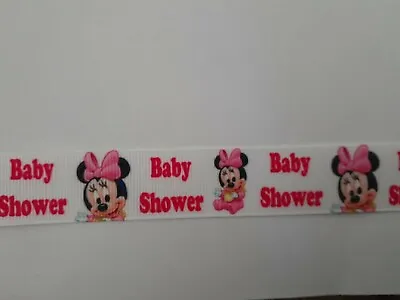 Baby Minnie Mouse Ribbon 1m Long Baby Shower 7/8  • £1.24