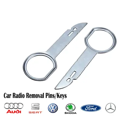 Car Radio Stereo Removal Release Keys Tool Pair For VW Audi Ford Mercedes Skoda • £2.79