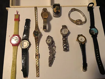 Ladies Wristwatches Lot Of 10 Pieces Some Vintage Variety Of MakesREAD !! • $16.75