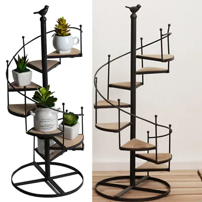 Metal 8-Tier Plant Stand In/Outdoor Ladder Shelf Flower Pot Storage Rack Display • £17.95