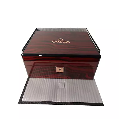 £127 • Buy Omega Lacquered Replacement Wooden Watch Storage Box, Gift Bag Tag