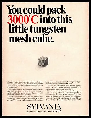 $9.95 • Buy 1966 Sylvania Chemical & Metallurgical Division GT&E Tungsten Mesh Cube Print Ad
